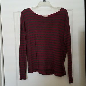 Maroon and grey strip long sleeve